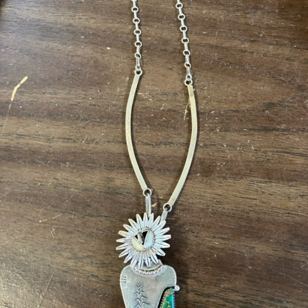 Native American Navajo Sterling silver Turquoise Kachina style Pendent - Picture 5 of 5